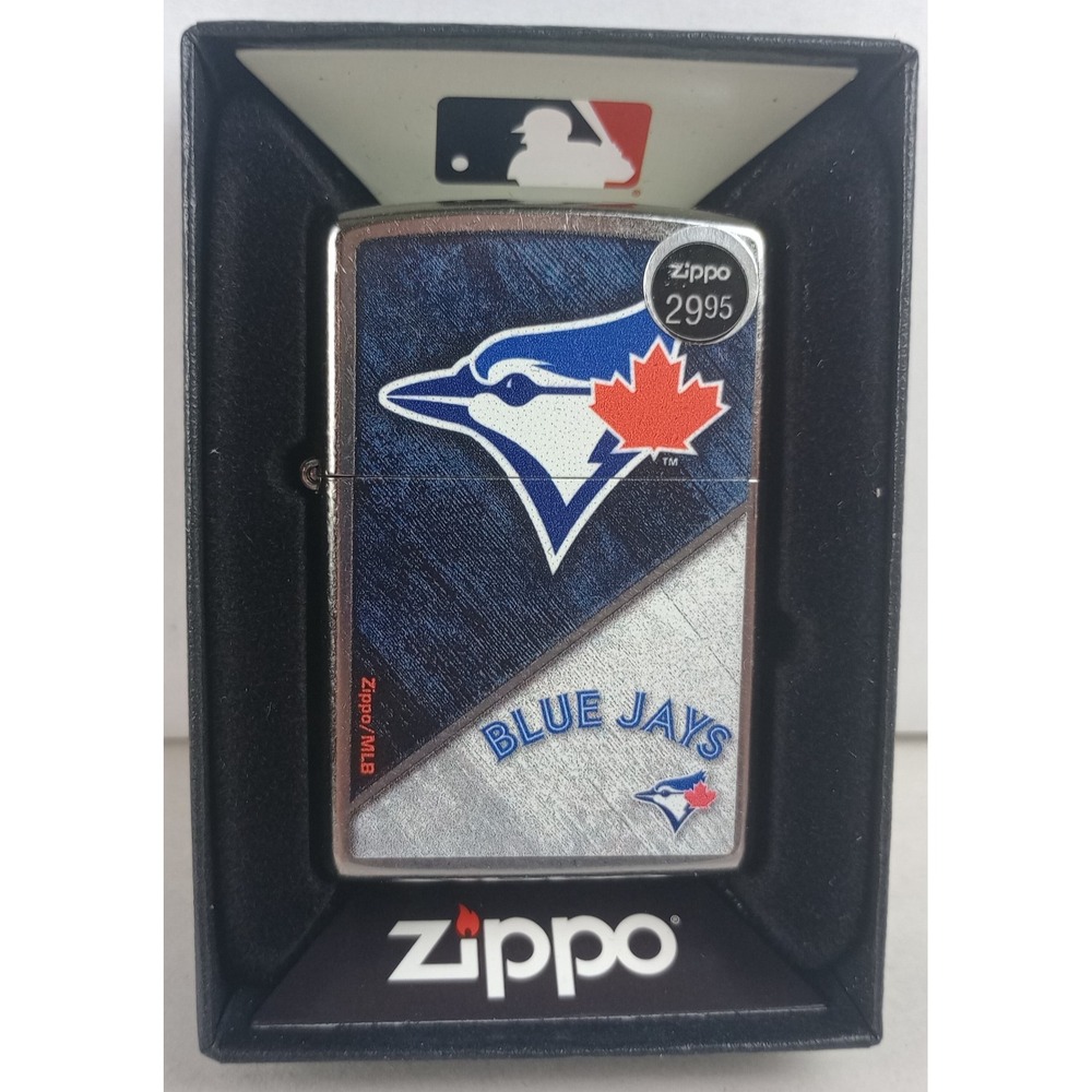 Brand New in Box Genuine Zippo MLB Lighter Toronto Blue Jays Street Chrome